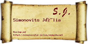 Simonovits Júlia névjegykártya